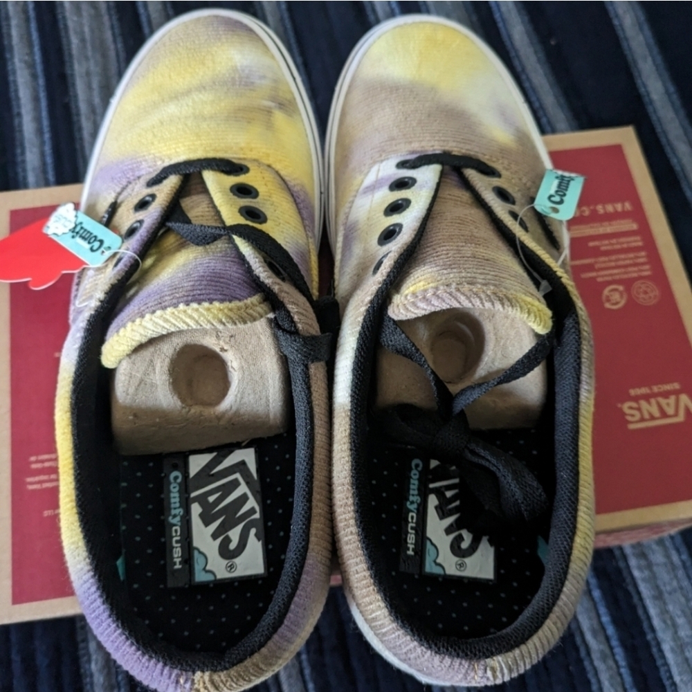 Vans Comfycush Era Women Blotched Purple and Yellow Velvet VNOA392QD 042025 - Picture 9 of 10
